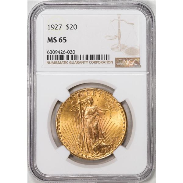1927 $20 St. Gaudens Double Eagle Gold Coin NGC MS65