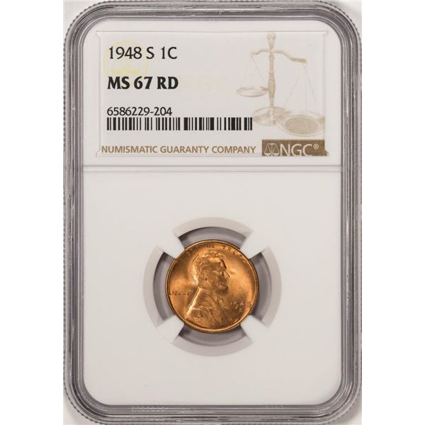 1948-S Lincoln Wheat Cent Coin NGC MS67RD