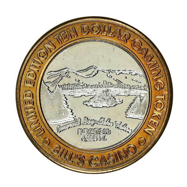 .999 Silver Bill's Casino Lake Tahoe, Nevada $10 Casino Gaming Token Limited Edition