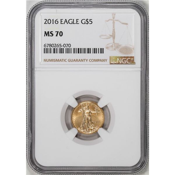 2016 $5 American Gold Eagle Coin NGC MS70
