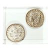 Image 1 : Lot of 1890 & 1890-O $1 Morgan Silver Dollar Coins Encased in Lucite