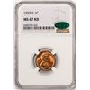 Image 1 : 1955-S Lincoln Wheat Cent Coin NGC MS67RD CAC