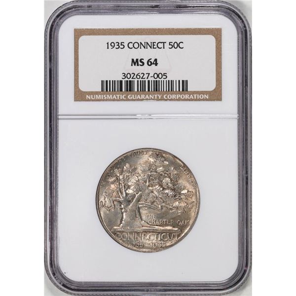 1935 Connecticut Commemorative Half Dollar Coin NGC MS64