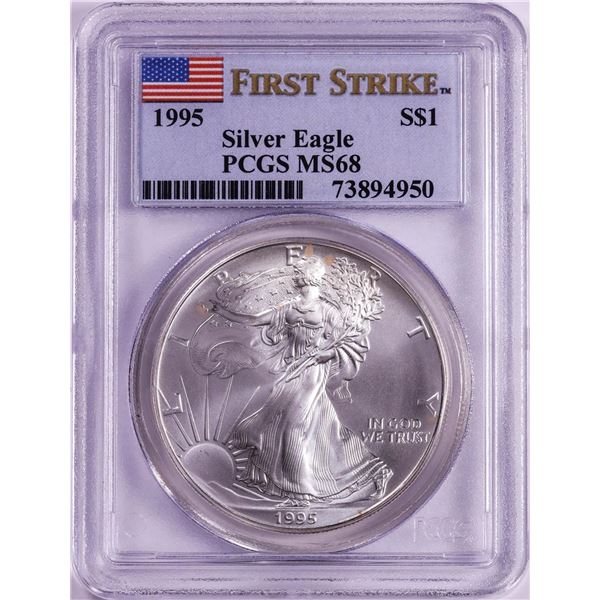 1995 $1 American Silver Eagle Coin PCGS MS68 First Strike