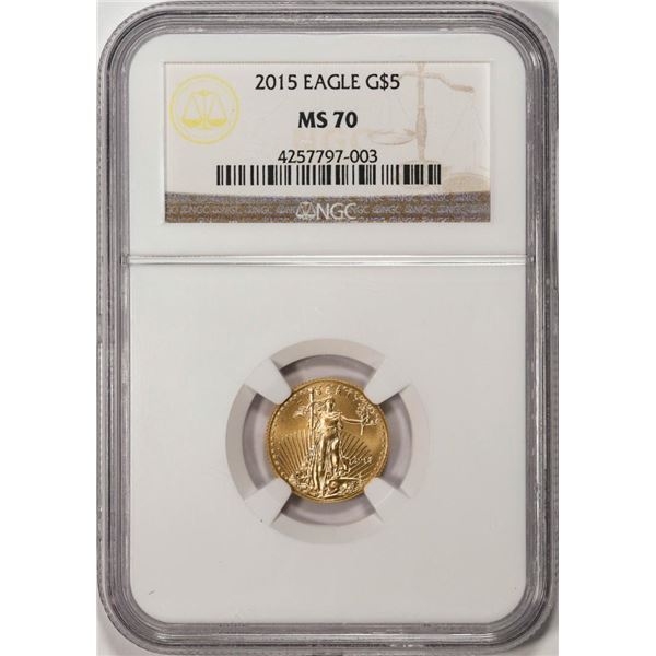 2015 $5 American Gold Eagle Coin NGC MS70