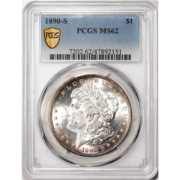 1890-S $1 Morgan Silver Dollar Coin PCGS MS62