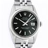 Image 1 : Rolex Mens Stainless Steel Black Index Datejust Wristwatch