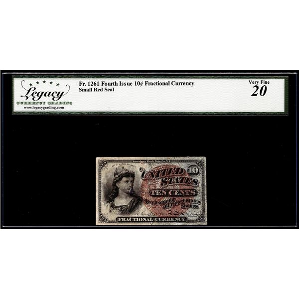 1863 Fourth Issue 10 Cents Fractional Currency Note Fr.1261 Legacy Very Fine 20