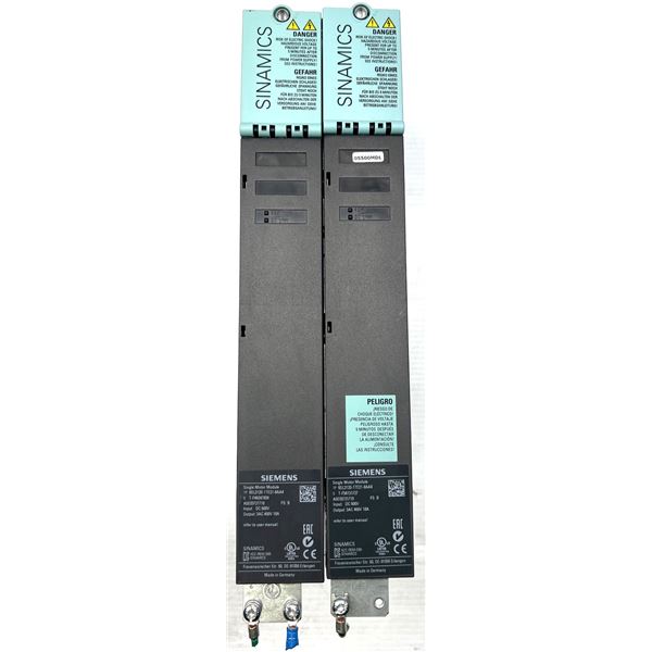 (2) Siemens #6SL3120-1TE21-8AA4 Single Motor Module