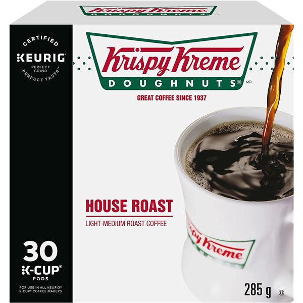 NEW BOX OF 30 KRISPY KREME HOUSE ROAST KEURIG