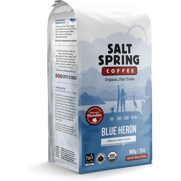 NEW SALT SPRING BLUE HERON MEDIUM ROAST WHOLE