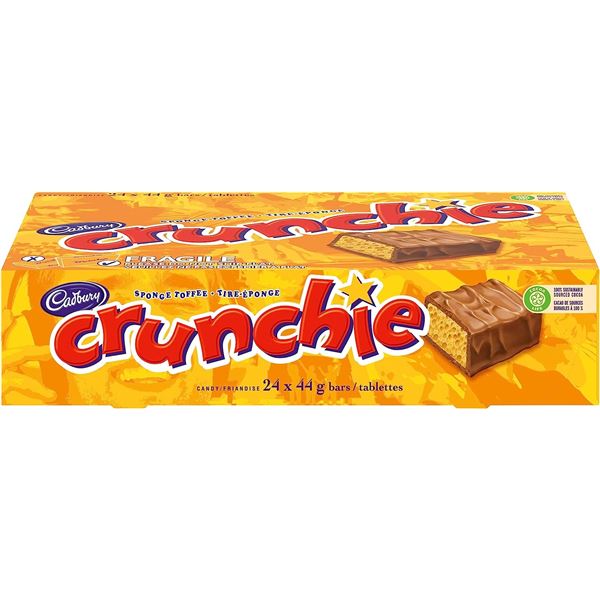 NEW CASE OF 24 CADBURY CRUNCHIE FULL SIZE BARS