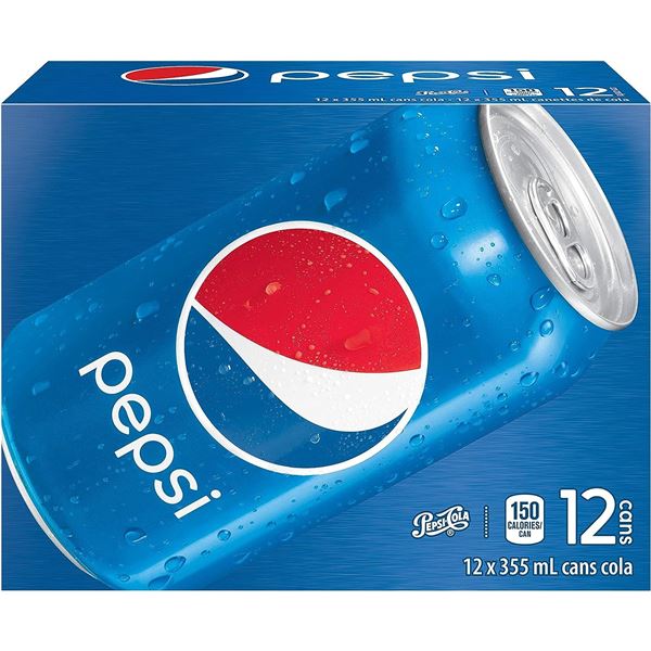 NEW CASE OF 12 CANS OF PEPSI 355ML PER CAN