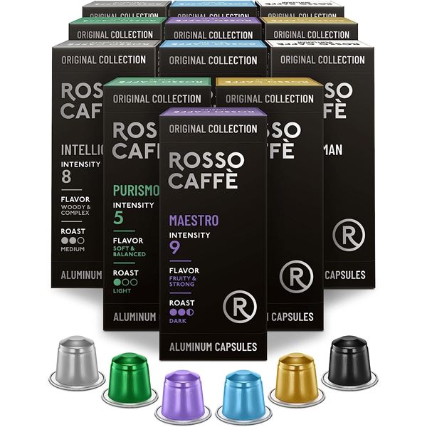 NEW CASE OF 12 BOXES OF ROSSO CAFFE NESPRESSO
