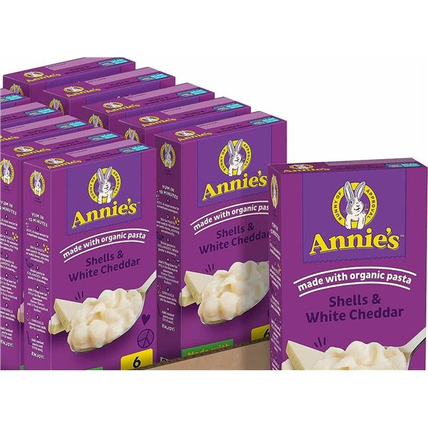 NEW CASE OF 10 ANNIE'S ORGANIC SHELLS & WHITE