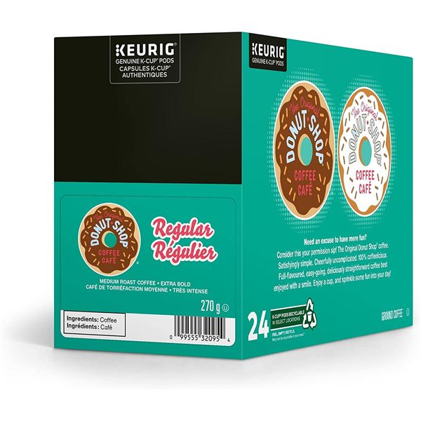 NEW 24 PACK OF DONUT SHOP KCUP PODS GROUND COFFEE