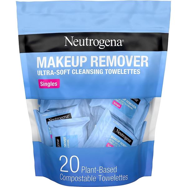 NEW 4 BAGS OF NEUTROGENA MAKEUP REMOVER SINGLES