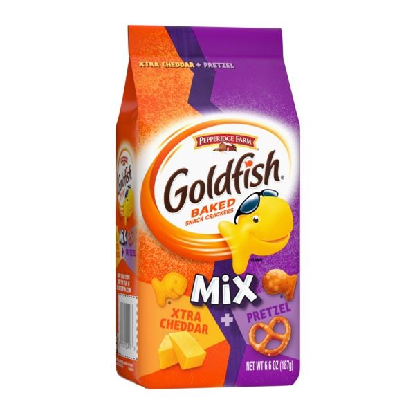 6 BAGS OF PEPPERIDGE FARM GOLDFISH MIX - PRETZELS