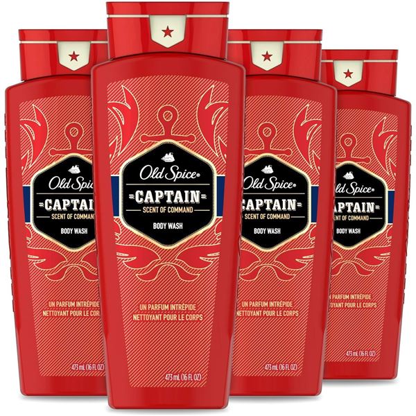 NEW CASE OF 4 OLD SPICE RED COLLECTION CAPTAIN