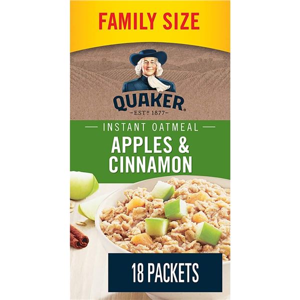 NEW QUAKER 18 PACKETS FAMILY SIZE INSTANT OATMEAL