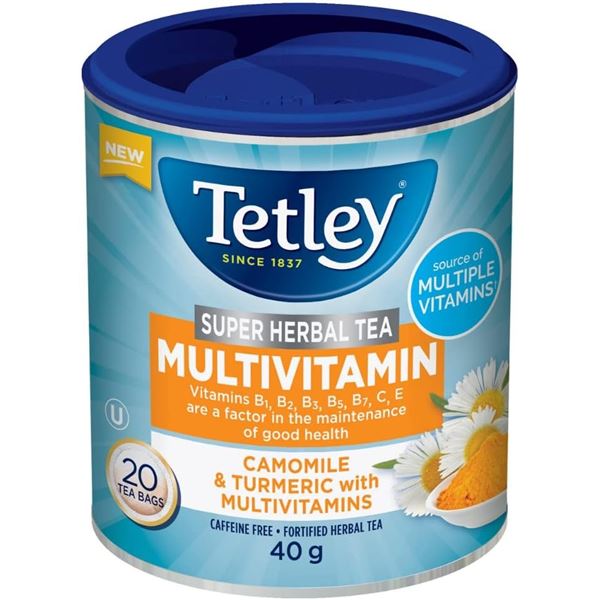 NEW 6 PACKS OF 20 TETLEY SUPER HERBAL TEA BAGS