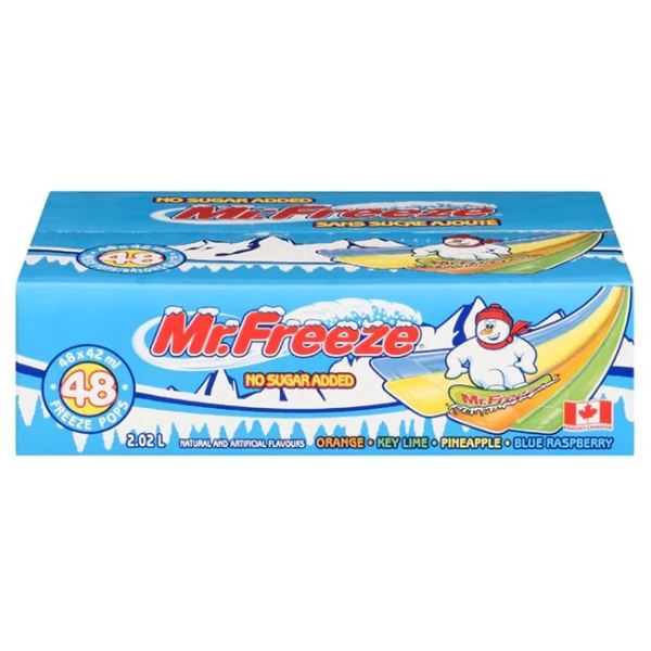 NEW CASE OF 48 MR.FREEZE FREEZE POPS - 4 DIFFERENT