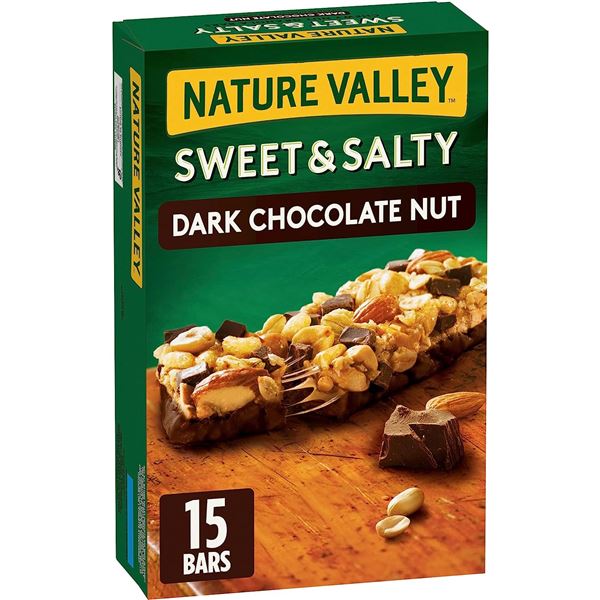 NEW BOX OF 15 NATURE VALLEY SWEET & SALTY CHEWY