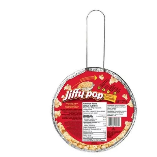 4 NEW JIFFYPOP BUTTER FLAVOUR POPCORN - 127G PER