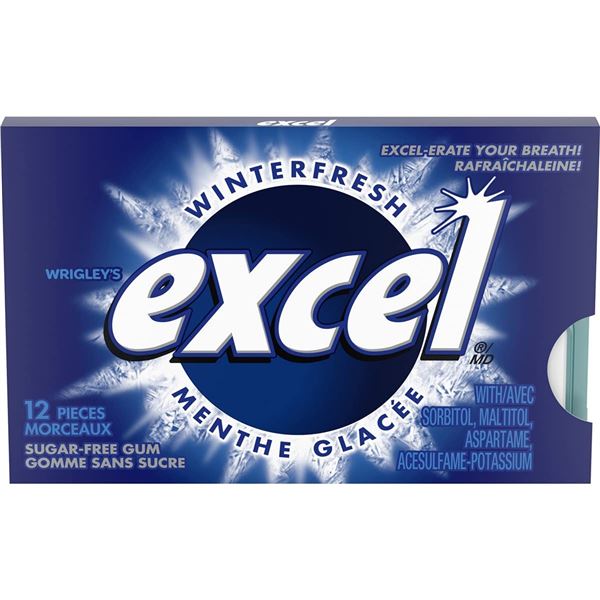 NEW 11 PACKS OF EXCEL WINTERFRESH MINT GUM