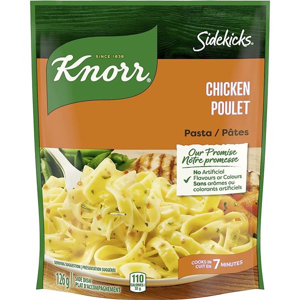 NEW CASE OF 8 KNORR SIDEKICKS CHICKEN FLAVOR PASTA