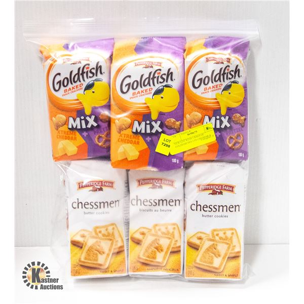 NEW LOT WITH 3 BAGS OF GOLDFISH MIX UPS CHEDDAR &