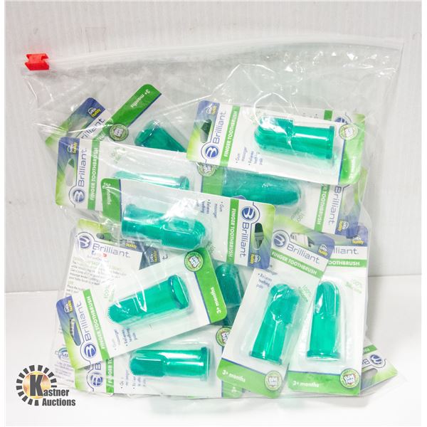 NEW BAG OF APPROXIMATELY 24 FINGER TOOTHBRUSHES