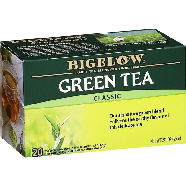 NEW CASE OF 6 BOXES OF BIGELOW GREEN TEA CLASSIC