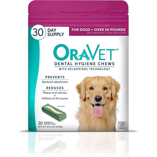 NEW BAG OF 30 ORAVET DENTAL HYGIENE CHEWS