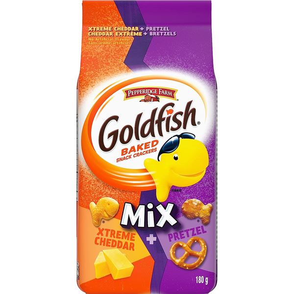 NEW 6 BAGS OF GOLDFISH MIX CHEDDAR AND PRETZEL