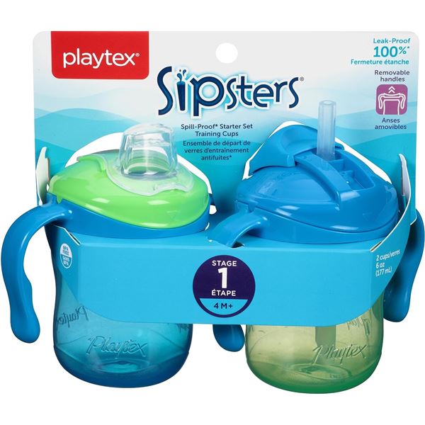 NEW 2 PACK OF PLAYTEX SIPSTERS BLUE/GREEN