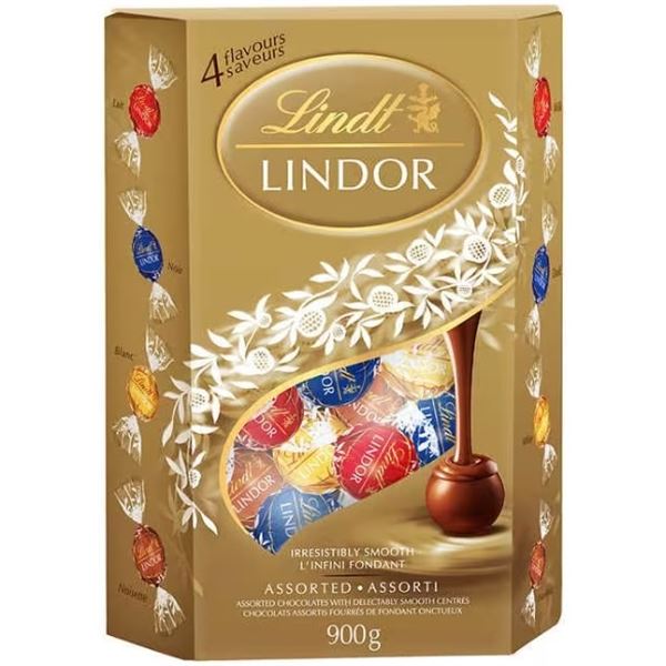 NEW 900G BOX OF LINDT LINDOR ASSORTED CHOCOLATES