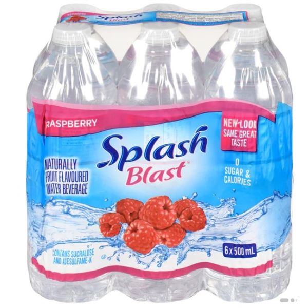 NEW 6 PACK OF SPLASH BLAST RASPBERRY FLAVOURED