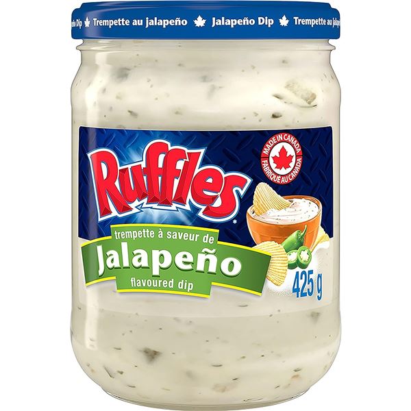 NEW CASE OF 12 RUFFLES JALAPENO FLAVOURED DIP