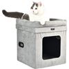 Image 1 : NEW AMZ BASICS COLLAPSIBLE CAT HOUSE BOX, GREY