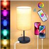 Image 1 : NEW SMART RGB BEDSIDE TABLE LAMP WITH DUAL USB