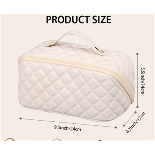 NEW LARGE CAPACITY WHITE MAKEUP BAG