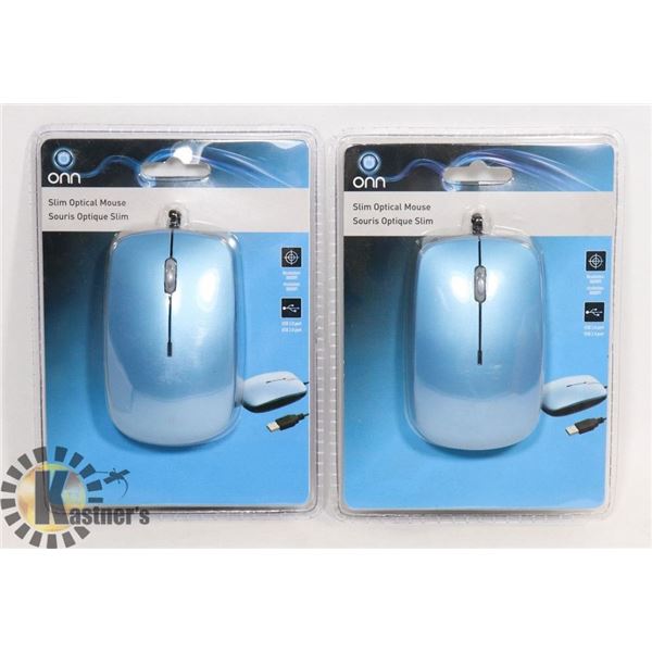 BOX OF 2 NEW SLIM OPTICAL MOUSE