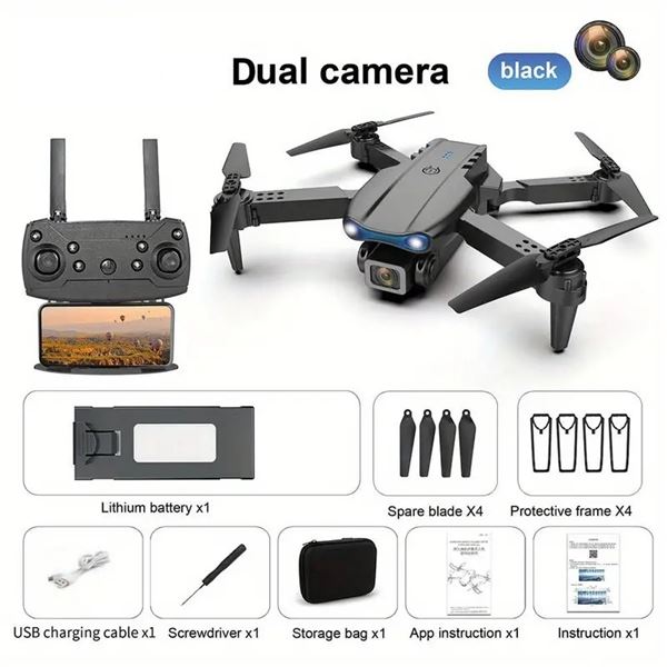 NEW K3 DUAL CAMERA BLACK COLOR DRONE W/REMOTE