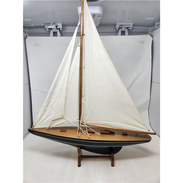 Wooden Sail Boat Decor 25" Tall