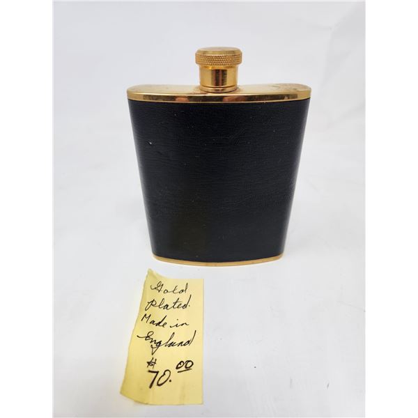 Antique Gold Plated 6oz Flask