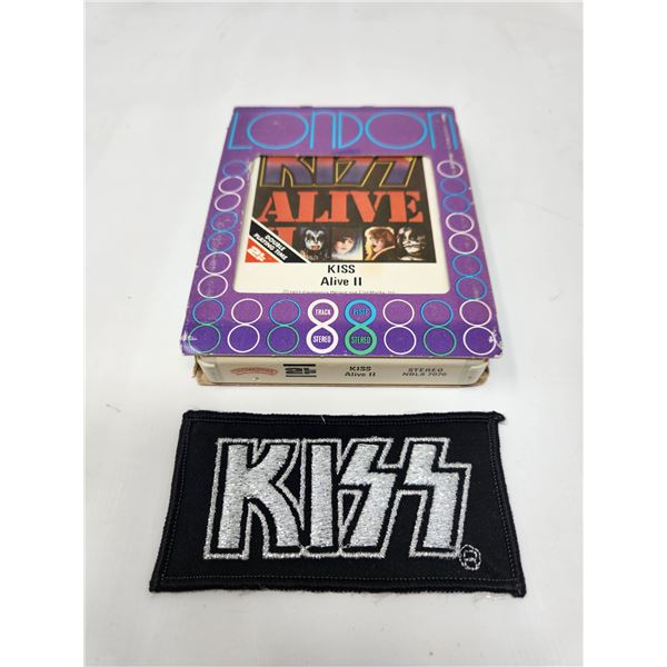 Vintage Kiss Alive II 8-Track and Patch From 1977