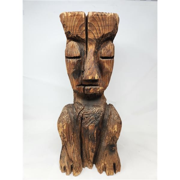 Vintage Wooden Statue 18" Tall