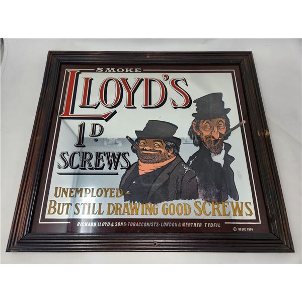 Vintage Lloyd's Tobacco Advertising Mirror