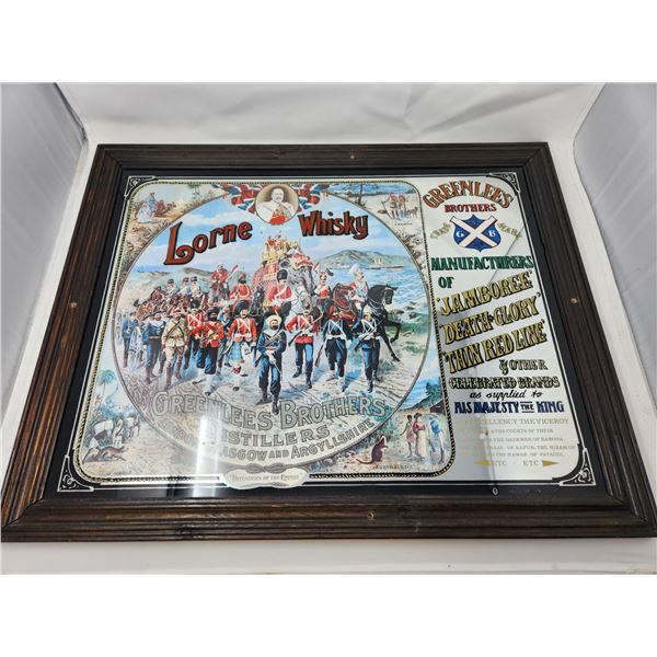 Vintage Lorne Whiskey Advertising Mirror